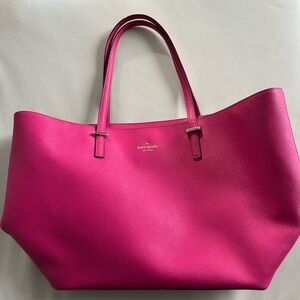 Kate Spade hot pink leather tote bag